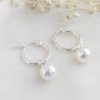Argollas Perla en Acero Blanco