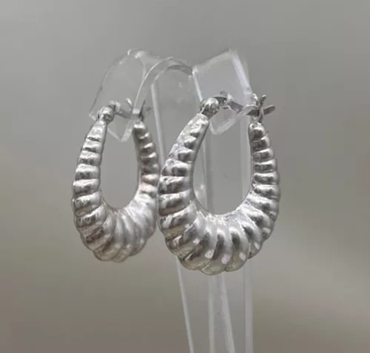 Argollas Pilo en Acero Blanco