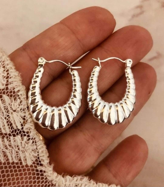 Argollas Pilo en Acero Blanco