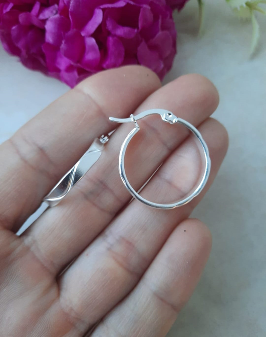 Argollas Tramadas de Acero Blanco