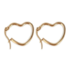 Argollas con forma de corazón en Acero Dorado.