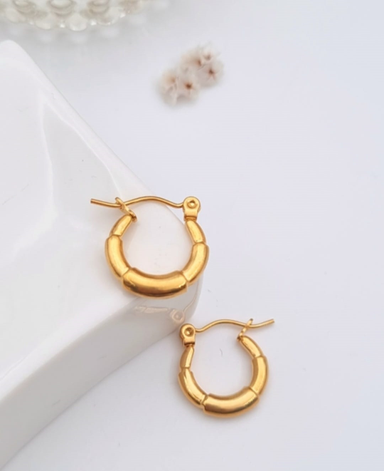 Argollitas en Acero Dorado