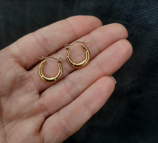 Argollitas en Acero Dorado