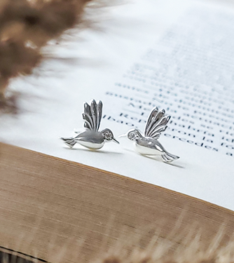 Aros Colibrí en plata 925