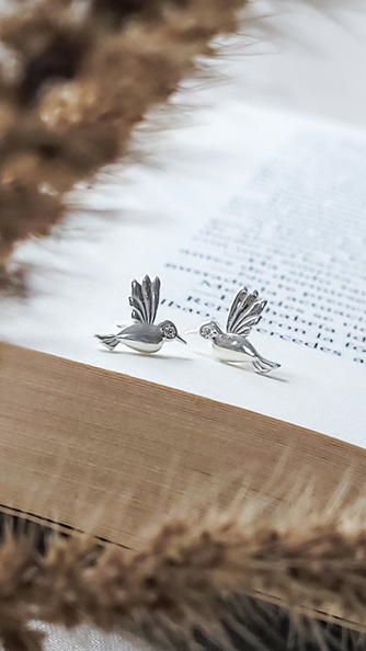 Aros Colibrí en plata 925