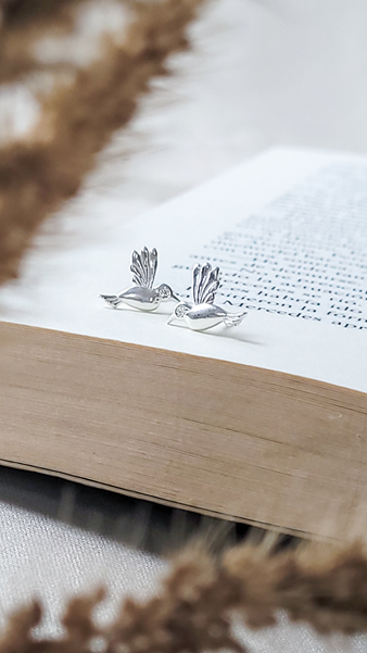 Aros Colibrí en plata 925