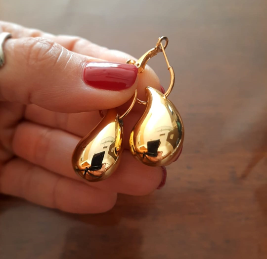 Aros Gota Dorado y Plateado