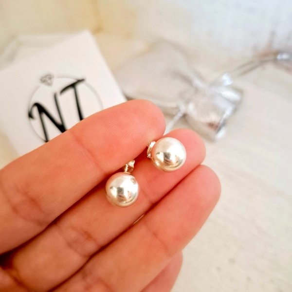 Aros Pasante Bolitas - Plata 925