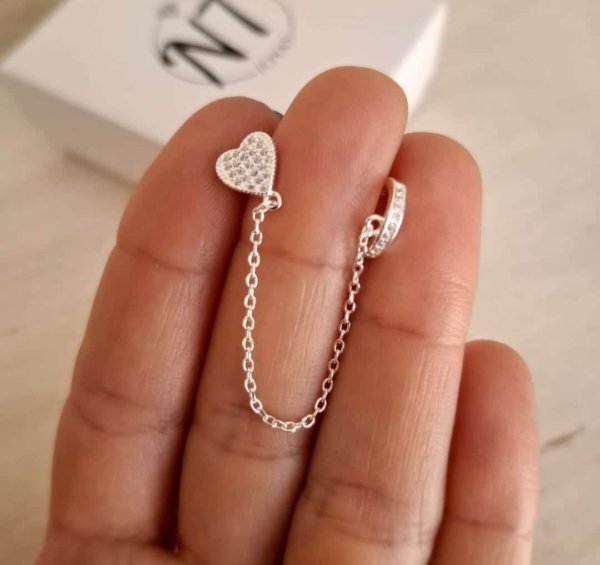 Aro único Pasante más Cuff Brillo - Plata 925