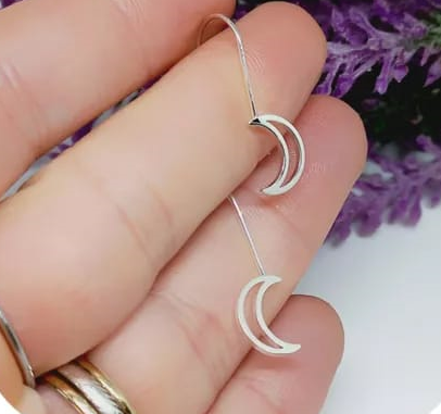 Aros gancho Luna - Acero Blanco