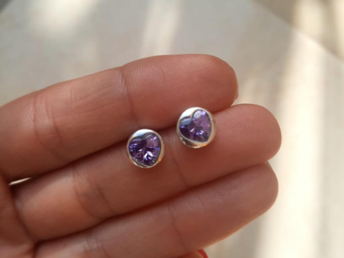 Aros Pasante Corazón - Plata 925