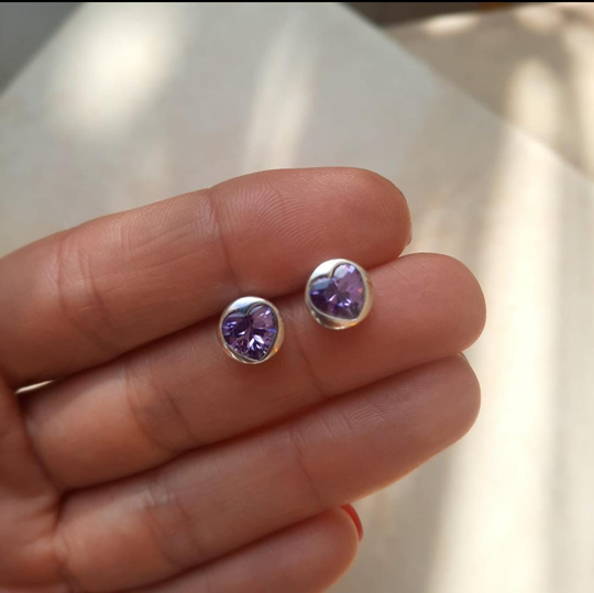 Aros Pasante Corazón - Plata 925