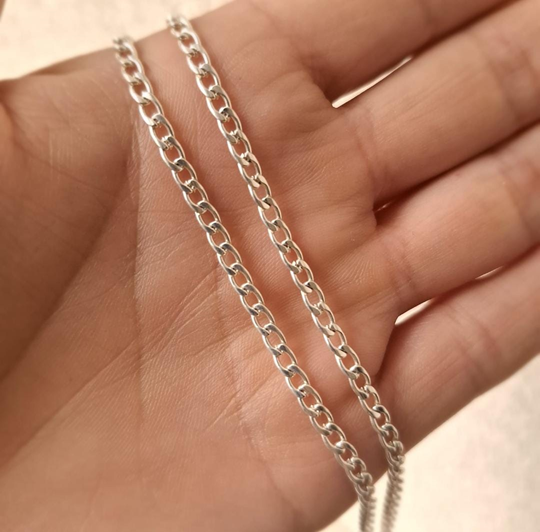 Cadena Lita de Acero Blanco.