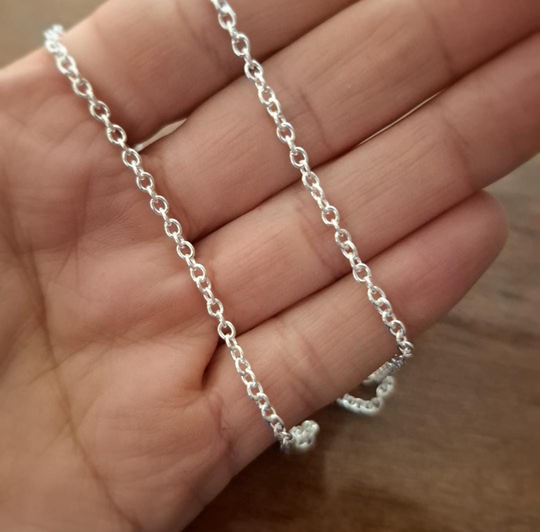 Cadena Simple - Acero Blanco