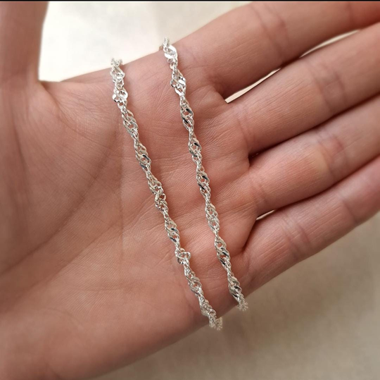 Cadena Solcito en Acero Blanco