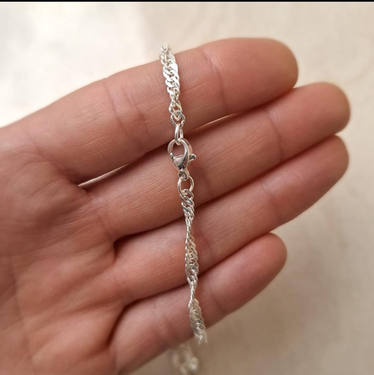 Cadena Solcito en Acero Blanco