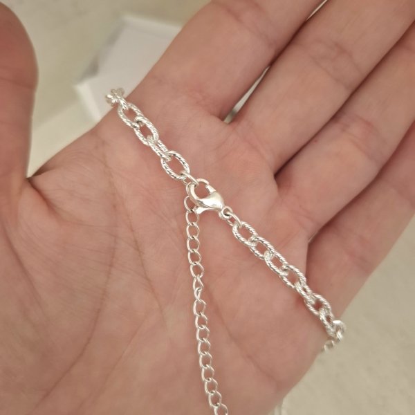 Cadena Rolo Intermedia - Acero Blanco