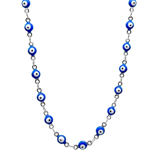 Collar Ojo Turco en Acero Blanco