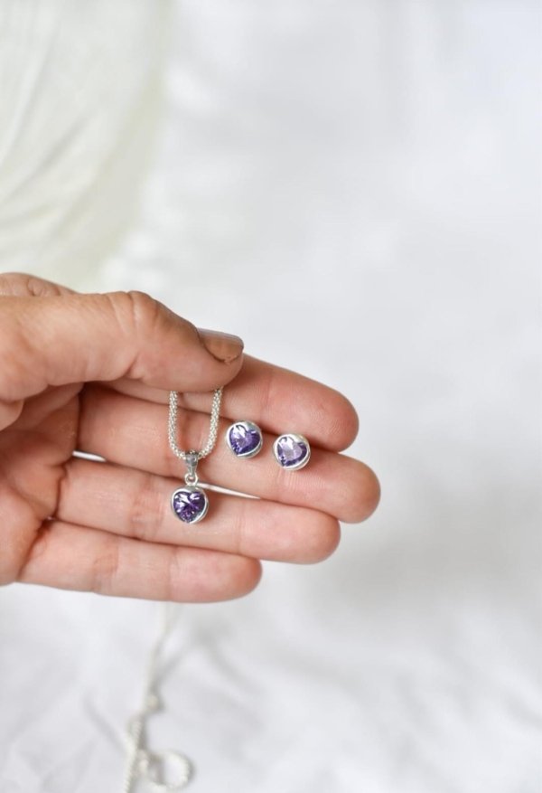 Conjunto Aros y Dije - Plata 925