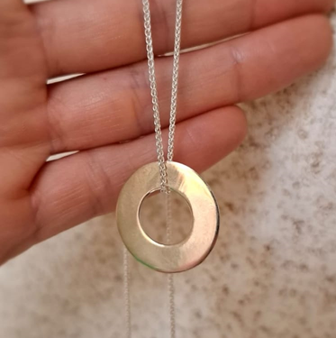 Dije Argolla Rusa Simple en plata 925