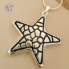 Dije Estrella en Acero Blanco Inflado