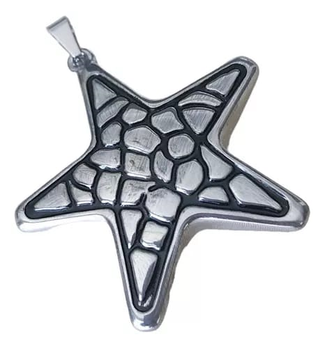 Dije Estrella en Acero Blanco Inflado