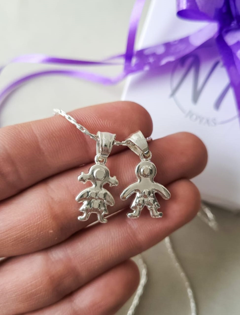 Dijes Niños Acero Blanco Inflado