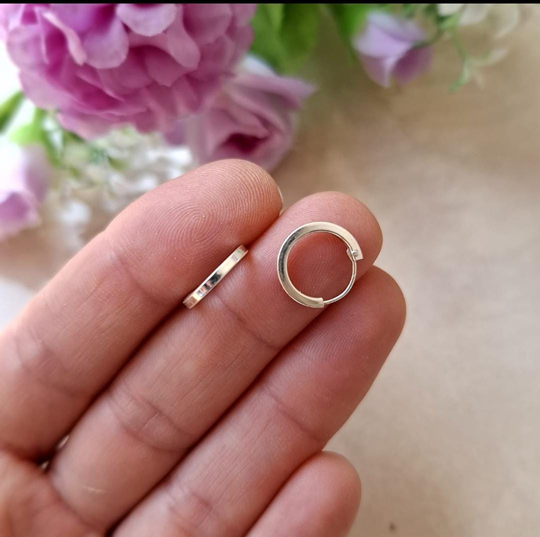 Argollitas Mini Lisas, en plata 925