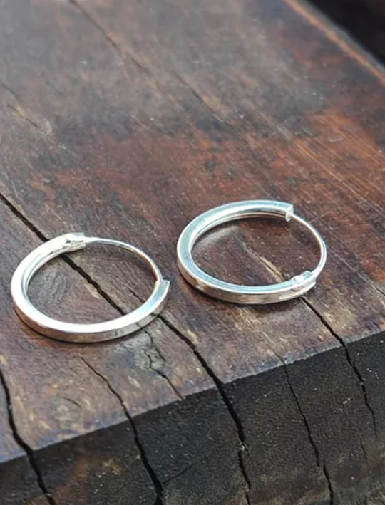 Argollitas Mini Lisas, en plata 925