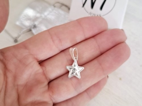 Dije Mini Estrella Feliz - Acero Blanco
