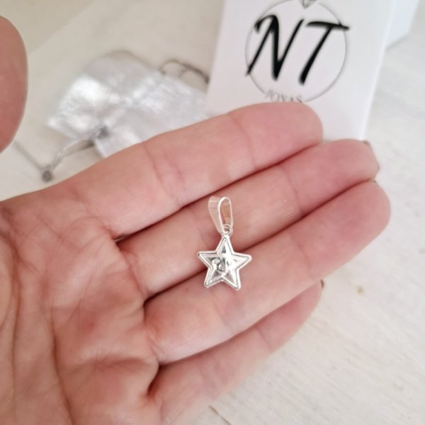 Dije Mini Estrella Feliz - Acero Blanco