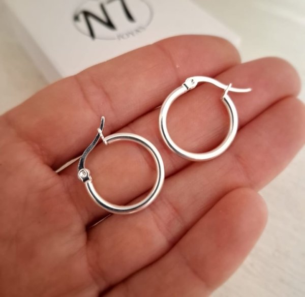 Argollas Circulares Argollitas Lisas - Acero Blanco