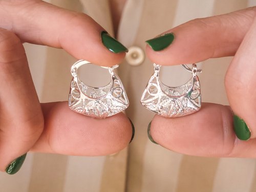 Argollas Canasta - Acero Blanco