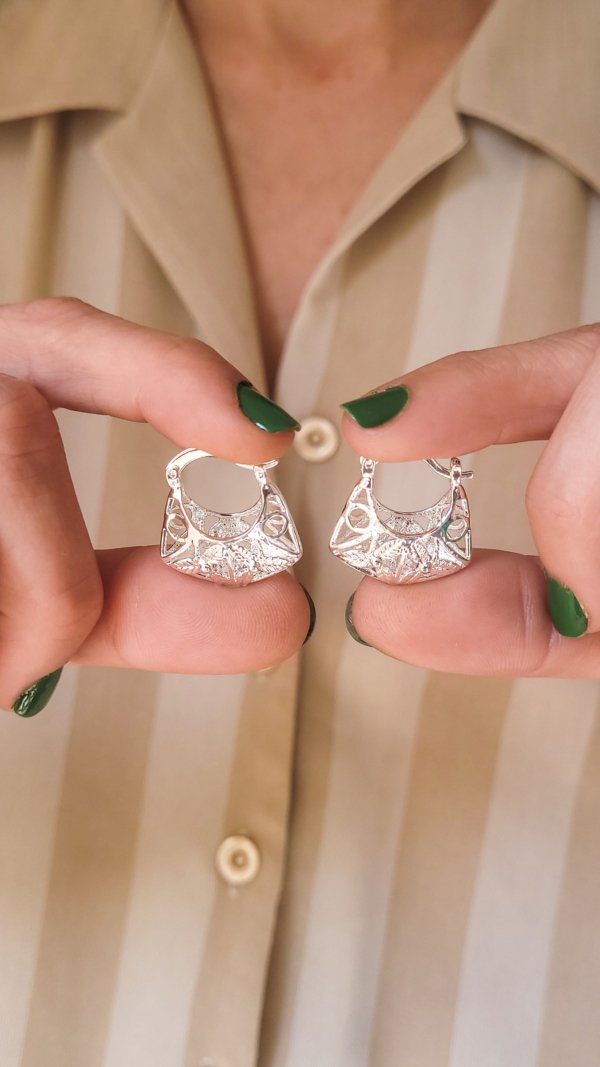 Argollas Canasta - Acero Blanco