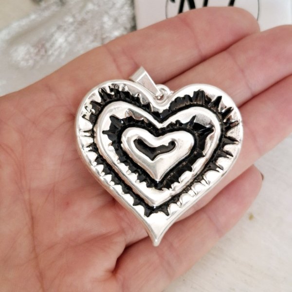 Dije Corazón - Acero Blanco Inflado