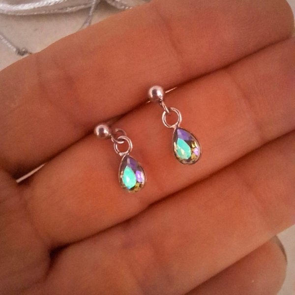 Aros Pasante Piedra - Plata 925