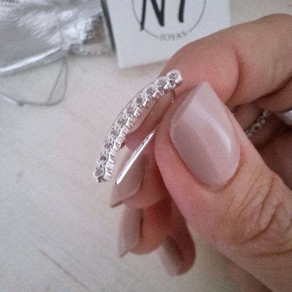 Aro Trepador Único con Puntos de Luz - Plata 925