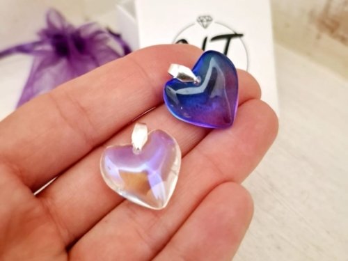 Dije Corazón Color - Acero Blanco