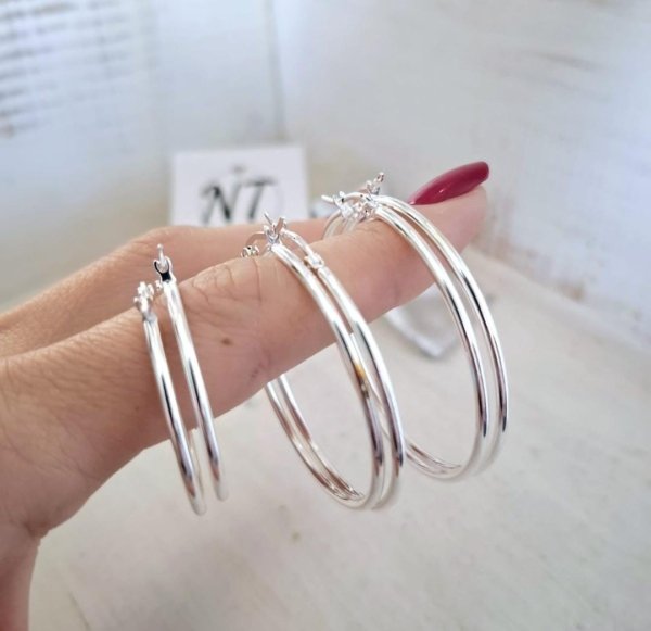 Argollas Cubanas Finas Argollas Cubanas Finas - Acero Blanco