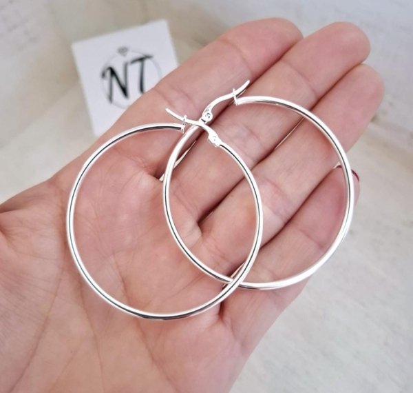 Argollas Cubanas Finas Argollas Cubanas Finas - Acero Blanco