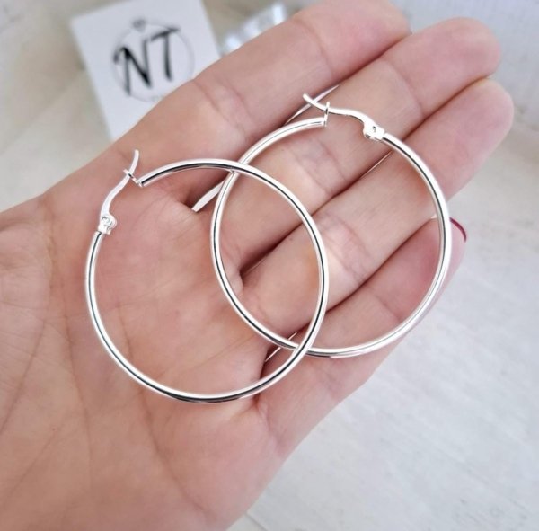 Argollas Cubanas Finas Argollas Cubanas Finas - Acero Blanco