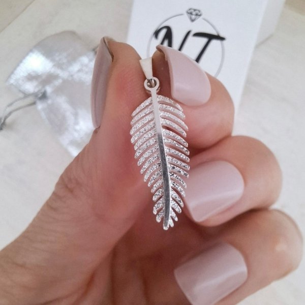 Dije Hoja - Acero Blanco Dije de Hoja - Acero Blanco