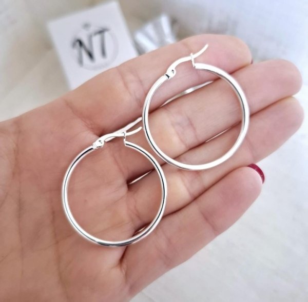 Argollas Cubanas Finas Argollas Cubanas Finas - Acero Blanco