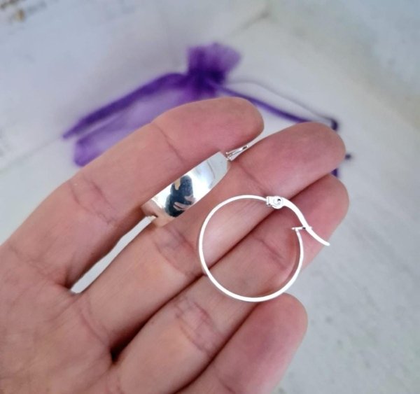 Argollas Juliet en Acero Blanco Argollas Juliet - Acero Blanco