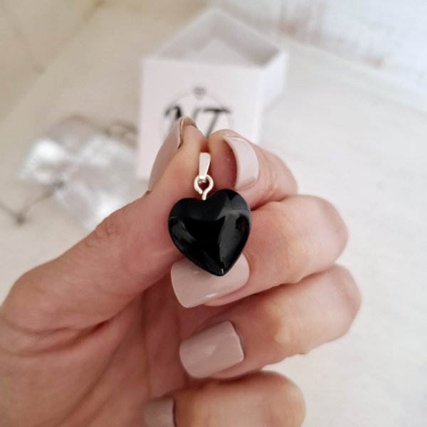 Dije Corazón Negro en Acero Blanco Dije Corazón Negro - Acero Blanco