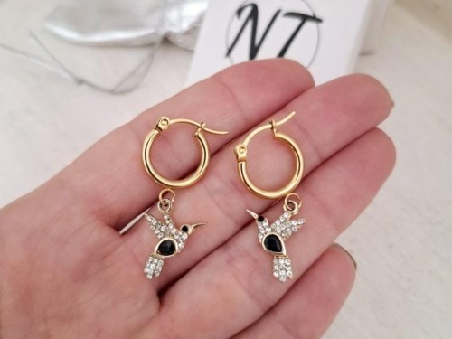 Argollas Colibrí - Acero Dorado