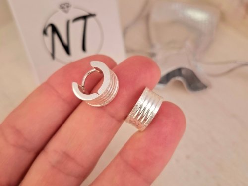 Argollas Cubanas Cintia - Acero Blanco