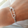 Pulsera Clip Brillo - Acero Blanco