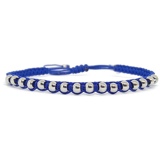 Pulsera Macramé en Acero Blanco