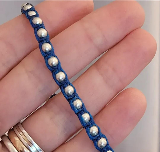 Pulsera Macramé en Acero Blanco